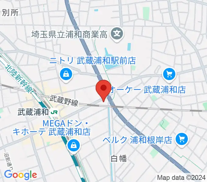 柏屋楽器 武蔵浦和ミュージックセンターの地図