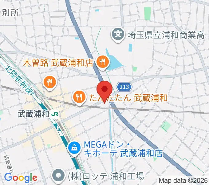 柏屋楽器 武蔵浦和ミュージックセンターの地図