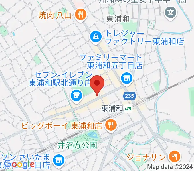 柏屋楽器 東浦和ミュージックセンターの地図