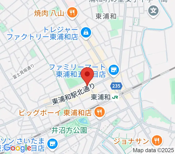 柏屋楽器 東浦和ミュージックセンターの地図