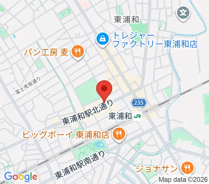 柏屋楽器 東浦和ミュージックセンターの地図