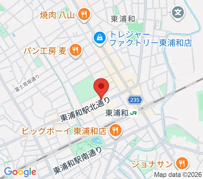 柏屋楽器 東浦和ミュージックセンターの地図