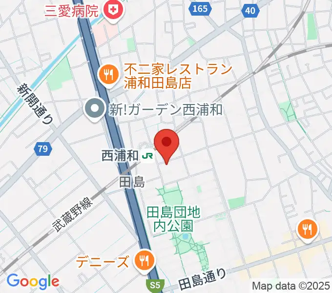 柏屋楽器 西浦和ミュージックセンターの地図