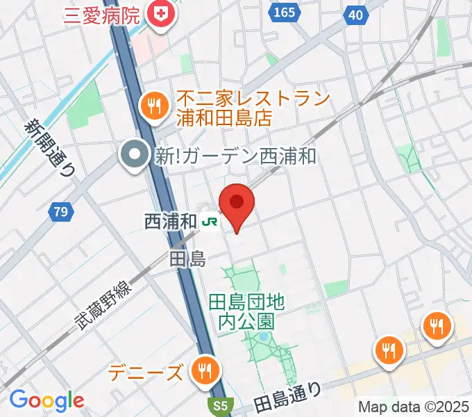 柏屋楽器 西浦和ミュージックセンターの地図