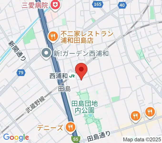 柏屋楽器 西浦和ミュージックセンターの地図