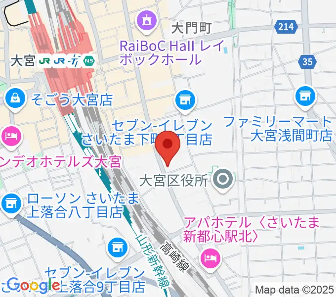 柏屋楽器 大宮ミュージックセンターの地図