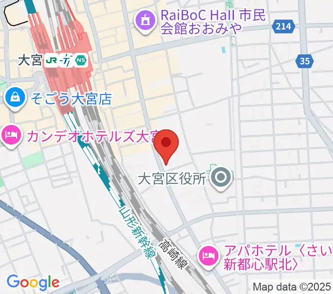 柏屋楽器 大宮ミュージックセンターの地図