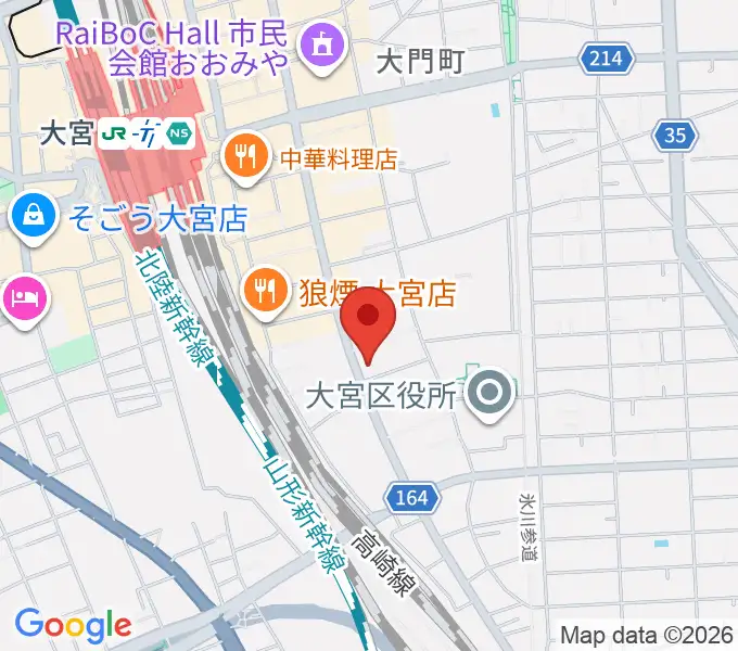 柏屋楽器 大宮ミュージックセンターの地図