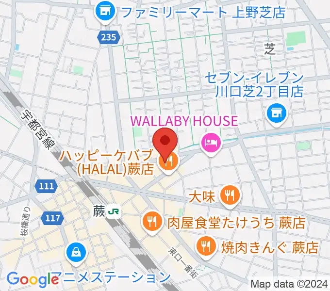 柏屋楽器 蕨ミュージックセンターの地図