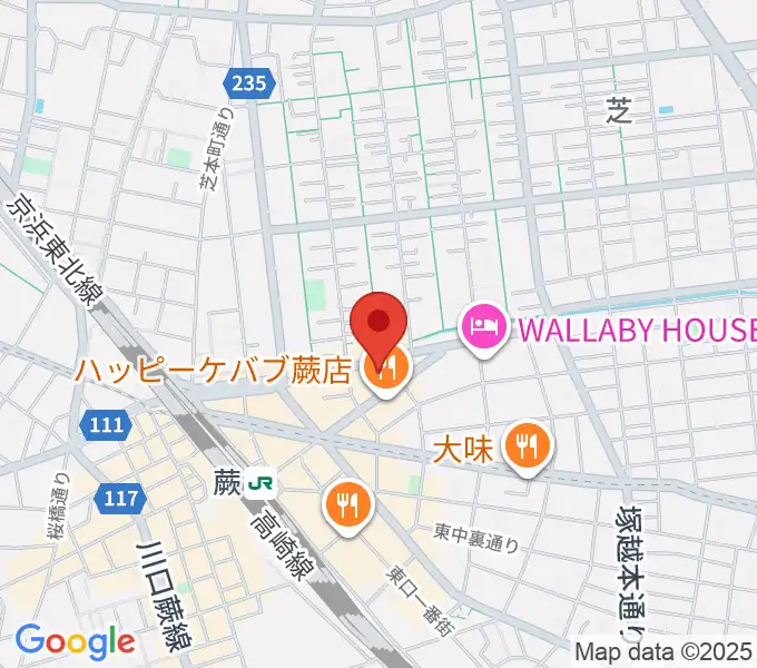 柏屋楽器 蕨ミュージックセンターの地図