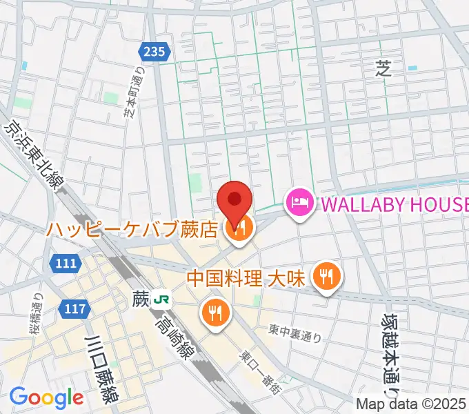 柏屋楽器 蕨ミュージックセンターの地図