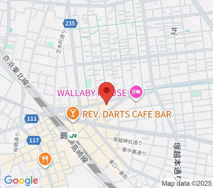 柏屋楽器 蕨ミュージックセンターの地図