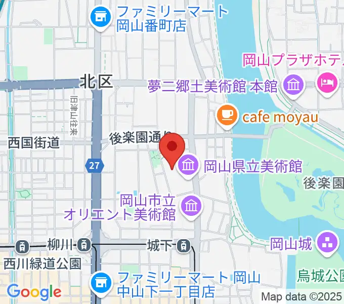 岡山県天神山文化プラザの地図
