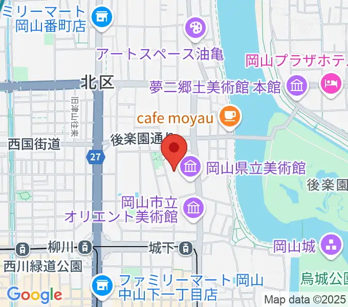 岡山県天神山文化プラザの地図