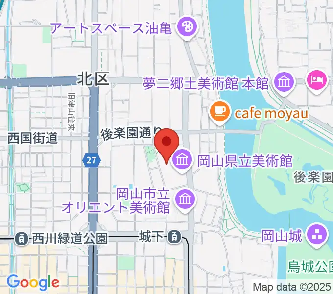 岡山県天神山文化プラザの地図
