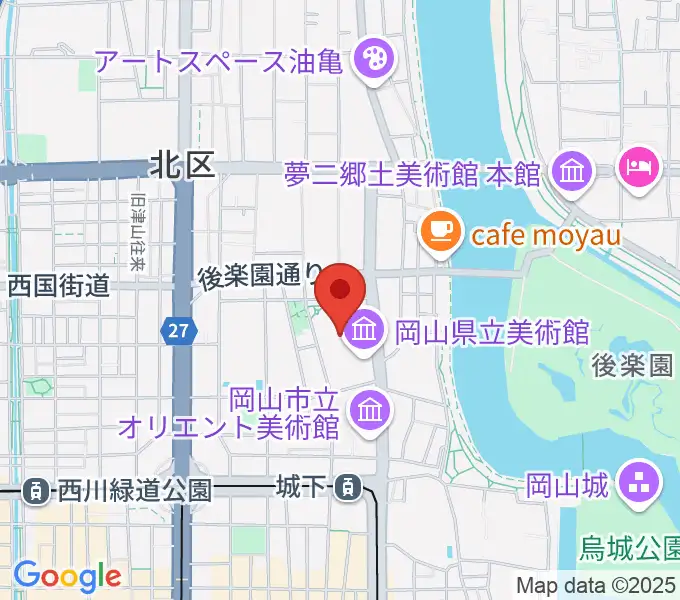 岡山県天神山文化プラザの地図