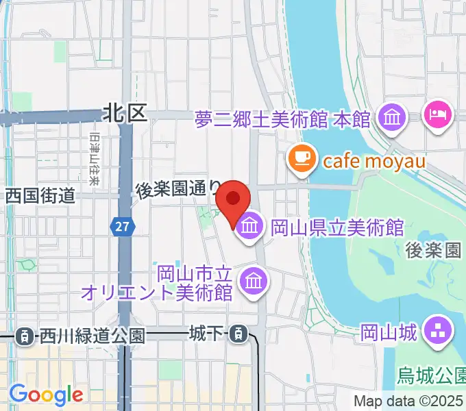 岡山県天神山文化プラザの地図
