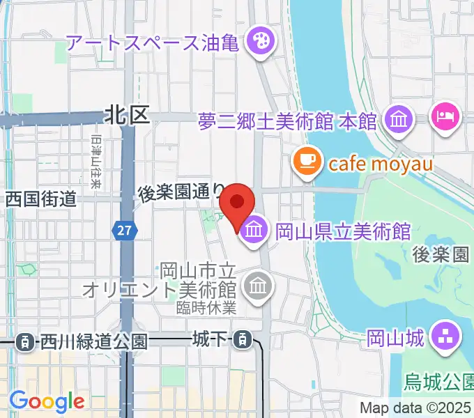 岡山県天神山文化プラザの地図