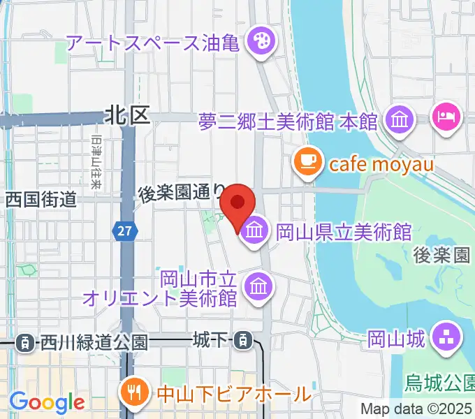 岡山県天神山文化プラザの地図