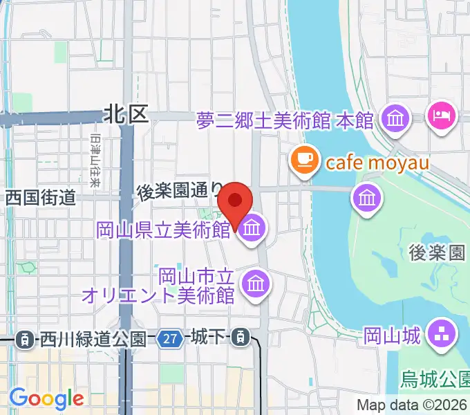 岡山県天神山文化プラザの地図