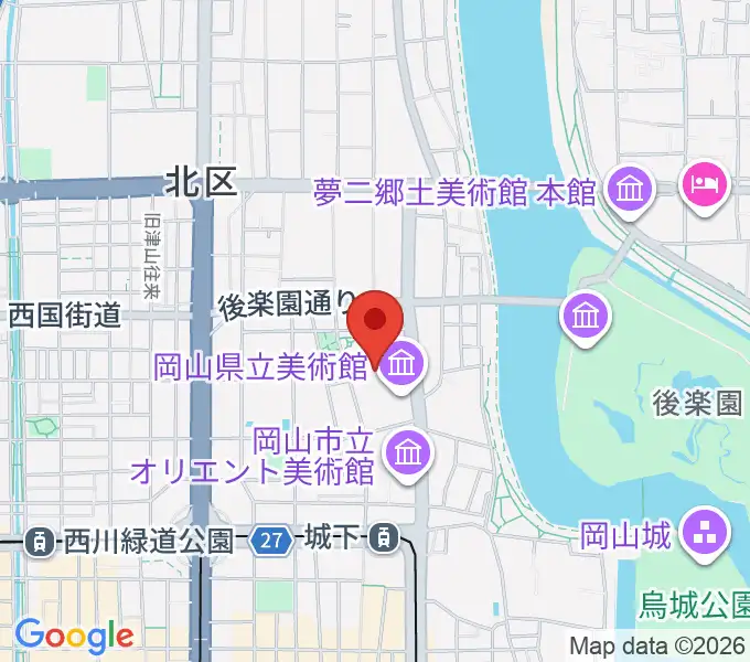 岡山県天神山文化プラザの地図