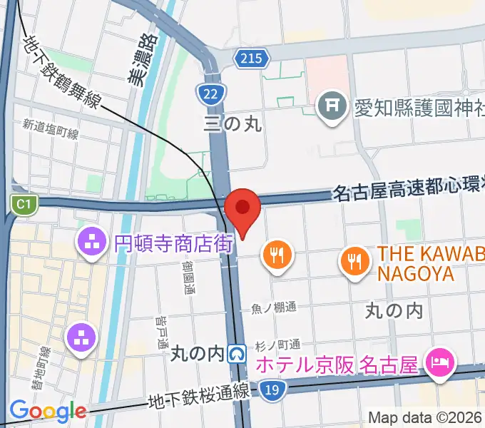 東建ホール・丸の内の地図