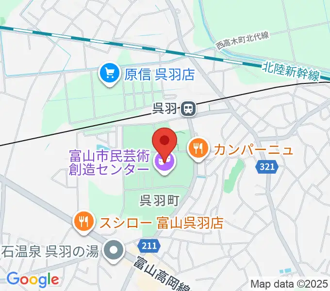 富山市民芸術創造センターの地図