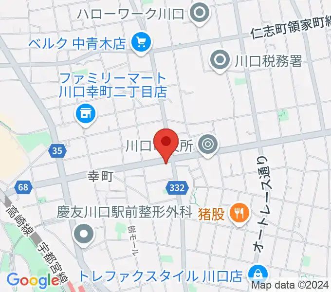 柏屋楽器 川口ミュージックプラザの地図