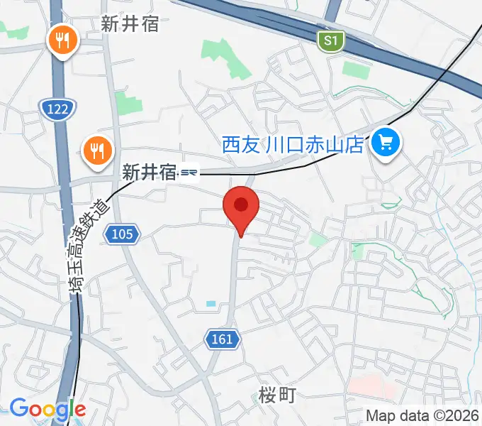 柏屋楽器 鳩ヶ谷ミュージックセンターの地図