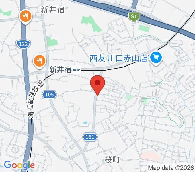 柏屋楽器 鳩ヶ谷ミュージックセンターの地図