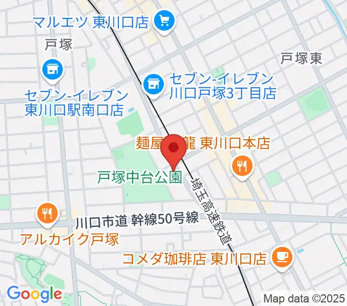 柏屋楽器 ミュージックサロン東川口の地図