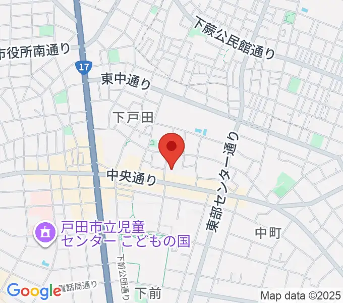 柏屋楽器 ミュージックサロン下戸田の地図