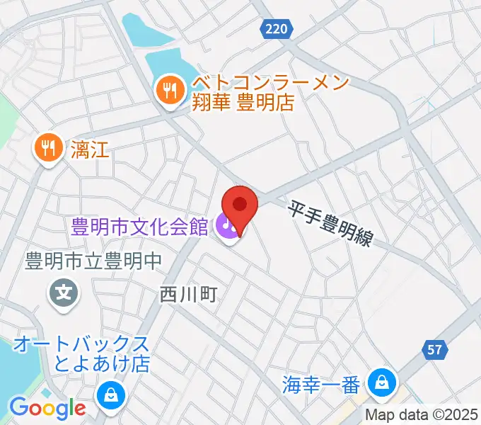 豊明市文化会館の地図