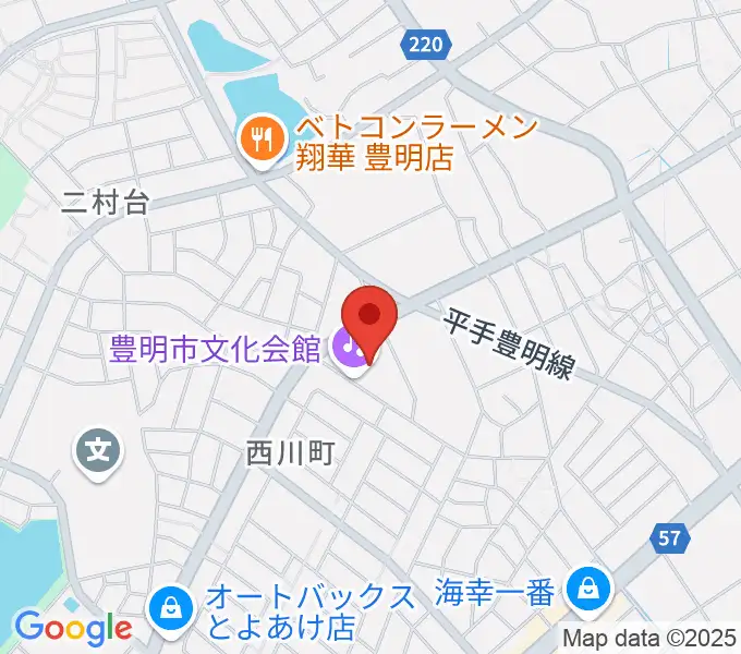 豊明市文化会館の地図