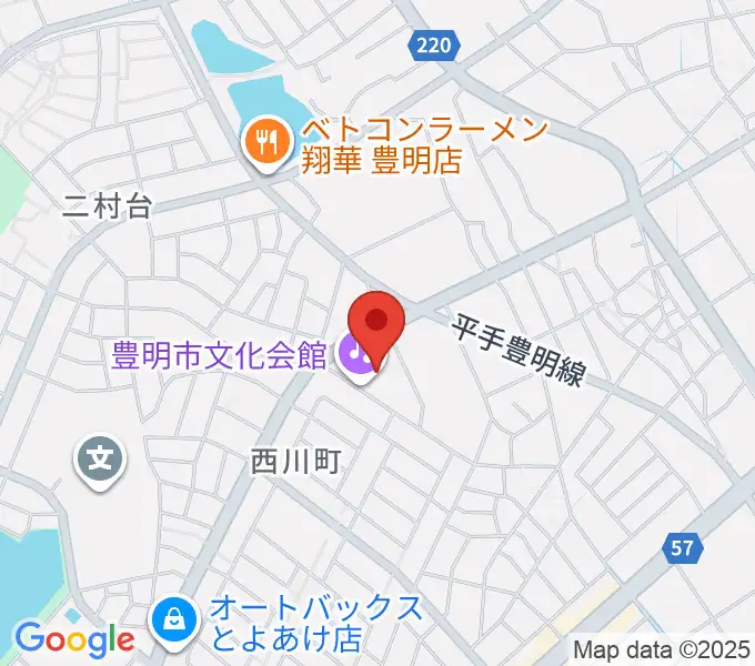 豊明市文化会館の地図