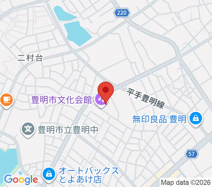 豊明市文化会館の地図