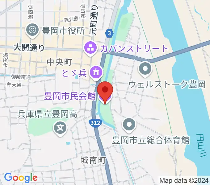 豊岡市民会館の地図