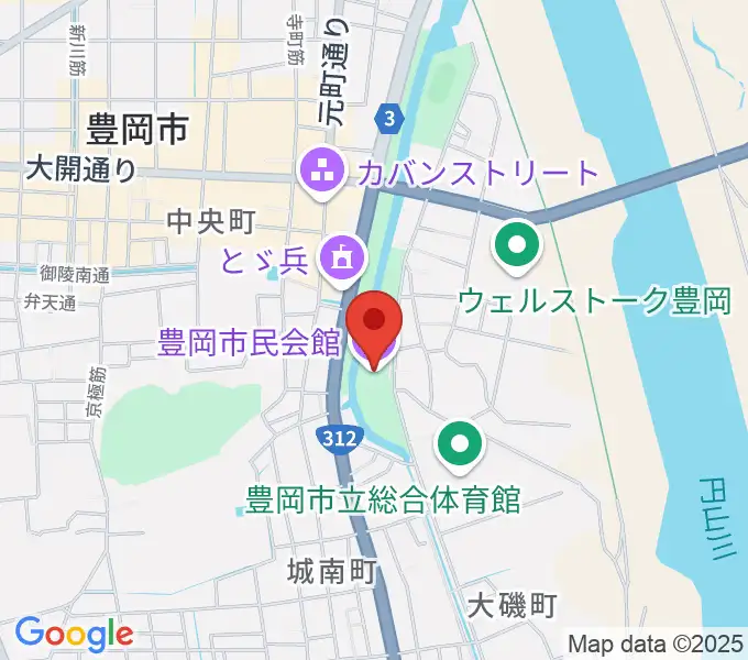 豊岡市民会館の地図