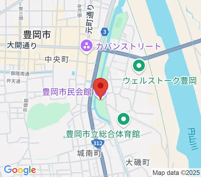 豊岡市民会館の地図