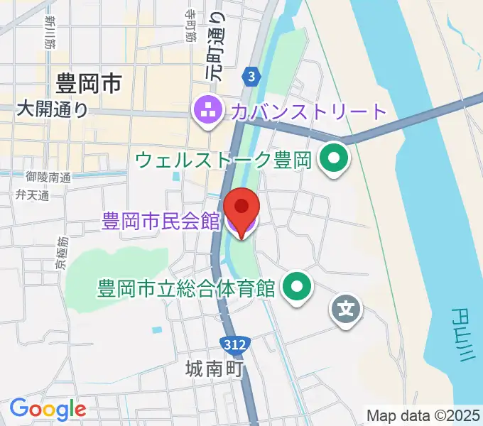 豊岡市民会館の地図
