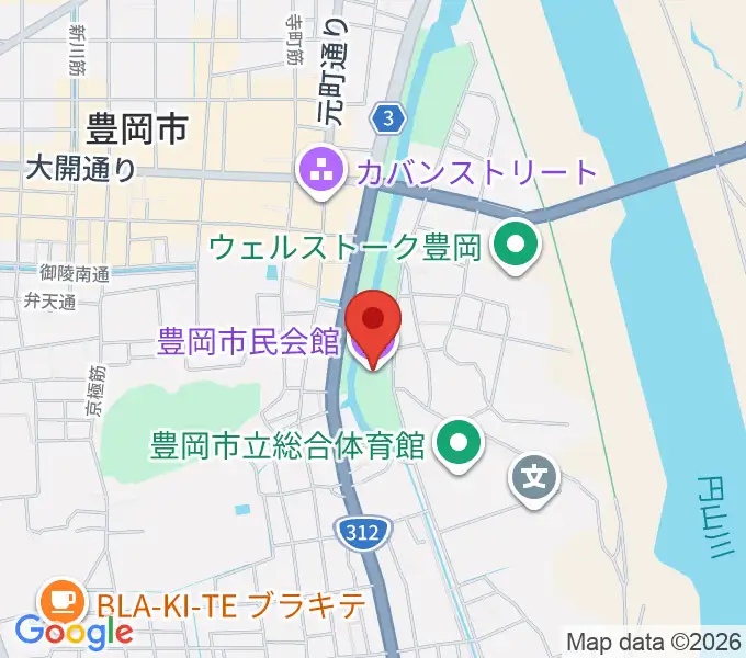 豊岡市民会館の地図
