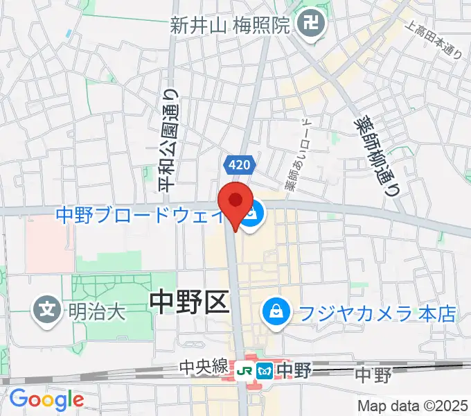 なかの芸能小劇場の地図