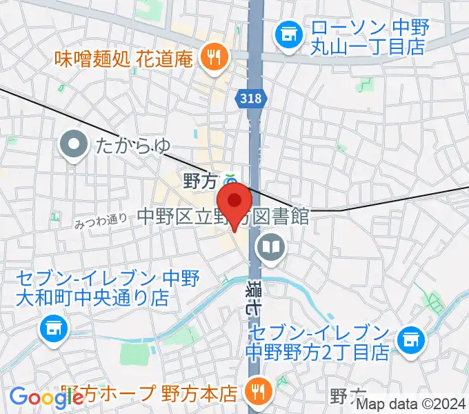 野方区民ホールの地図