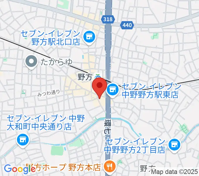 野方区民ホールの地図
