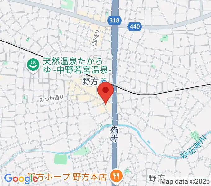 野方区民ホールの地図