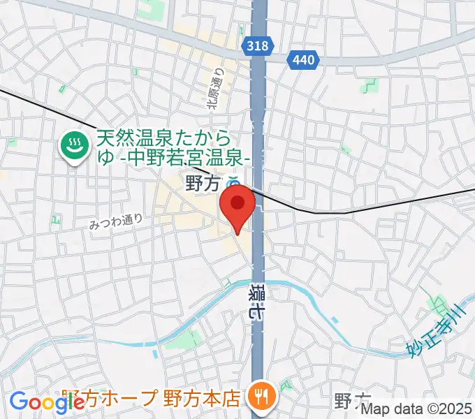 野方区民ホールの地図