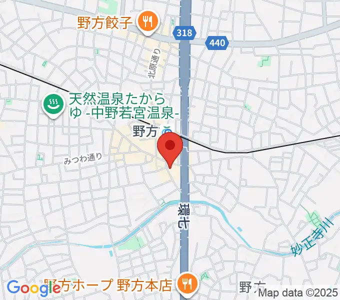 野方区民ホールの地図