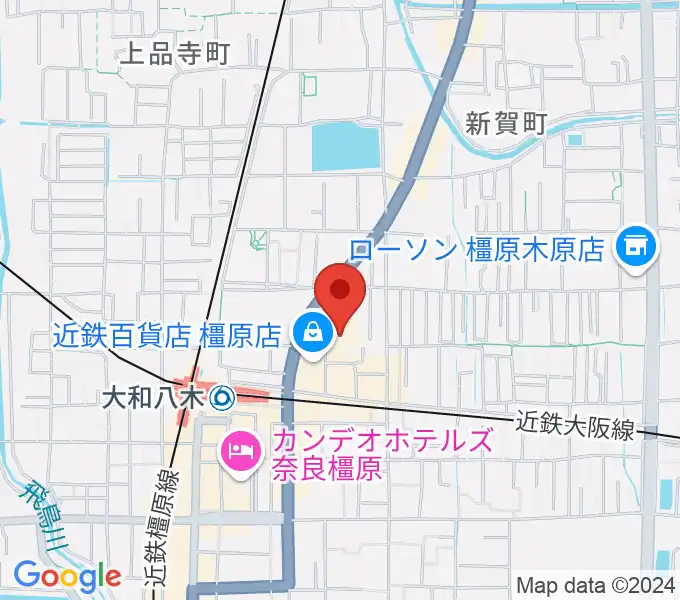 奈良県橿原文化会館の地図