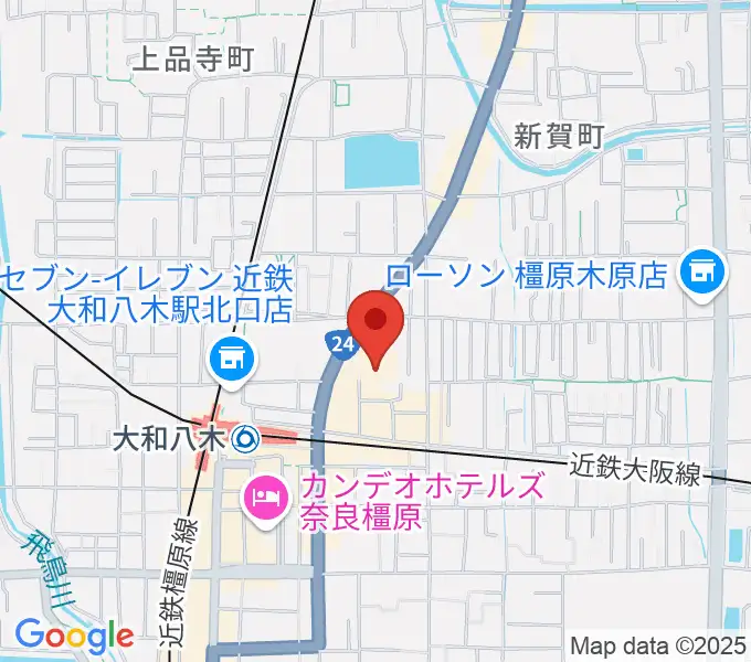 奈良県橿原文化会館の地図