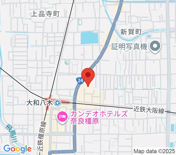 奈良県橿原文化会館の地図